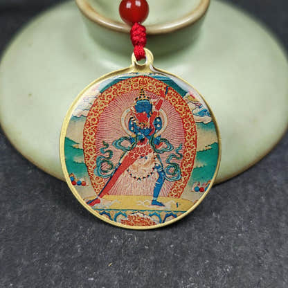 Chakrasamvara + Mahakala Amulet Double Sided 34mm - Tibetan Buddhist amulet, view 5