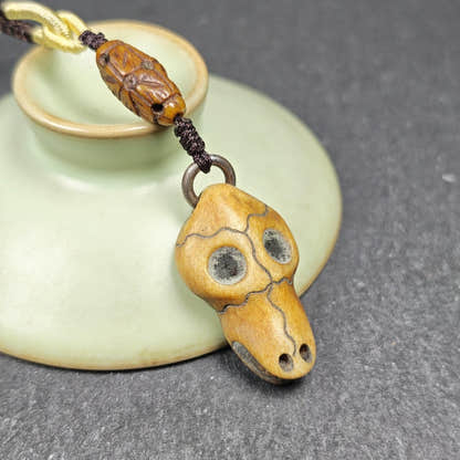 Bird Skull Amulet - Beak Mask Pendant - 31 - Tibetan Buddhist amulet, view 5
