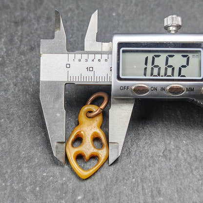 Ghost Skull Pendant - Yak Bone Carved Tibetan Amulet - 30 - Tibetan Buddhist amulet, view 10