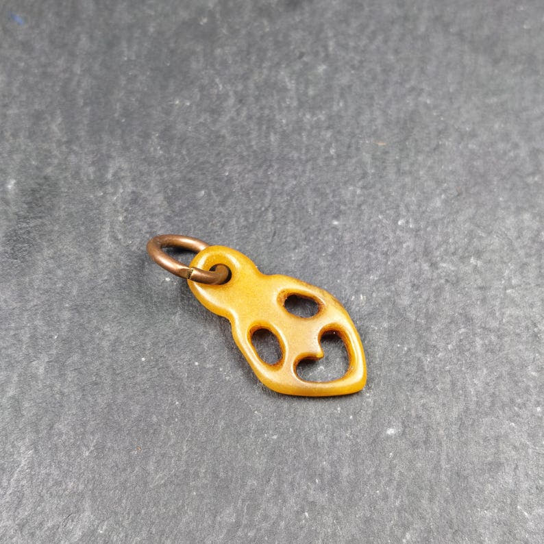 Ghost Skull Pendant - Yak Bone Carved Tibetan Amulet - 30 - Tibetan Buddhist amulet, view 7