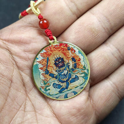Chakrasamvara + Mahakala Amulet Double Sided 34mm - Tibetan Buddhist amulet, view 7