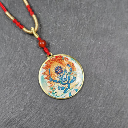 Chakrasamvara + Mahakala Amulet Double Sided 34mm - Tibetan Buddhist amulet, view 9
