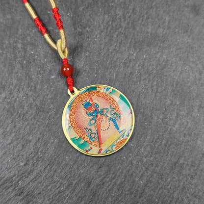 Chakrasamvara + Mahakala Amulet Double Sided 34mm - Tibetan Buddhist amulet, view 10