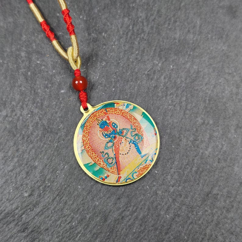 Chakrasamvara + Mahakala Amulet Double Sided 34mm - Tibetan Buddhist amulet, view 10