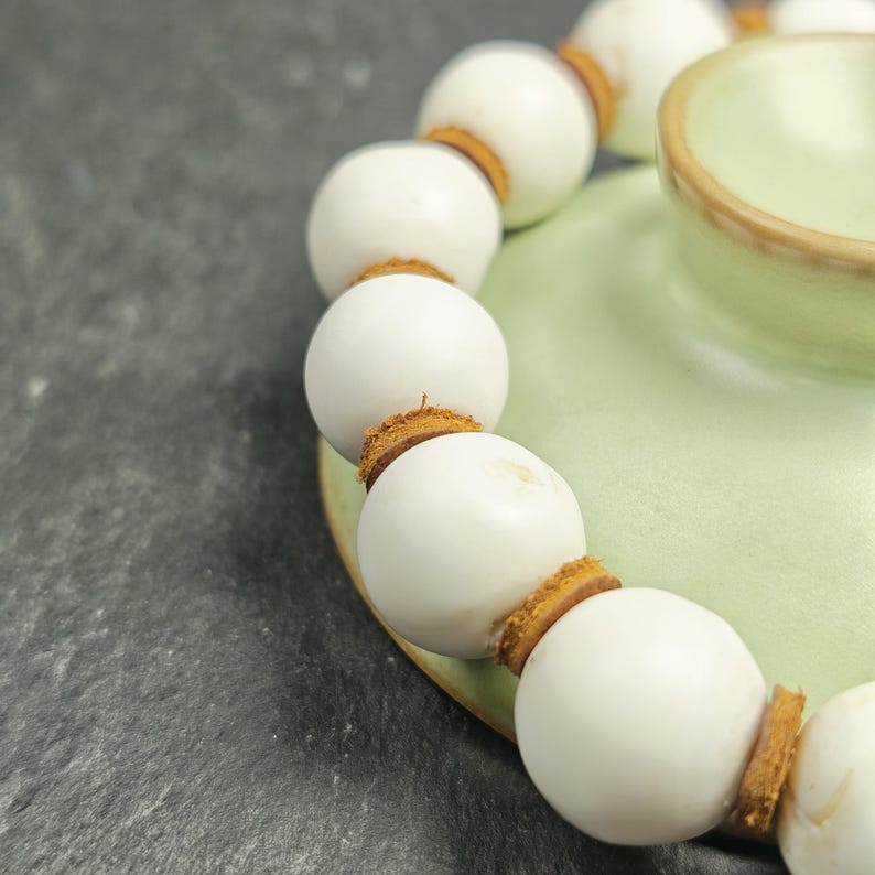 Tibetan Conch Shell Wrist Mala - Tibetan Buddhist mala beads, view 8