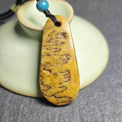 Antique Shield-shaped Kapala Amulet - 46mm - Tibetan Buddhist amulet, view 5