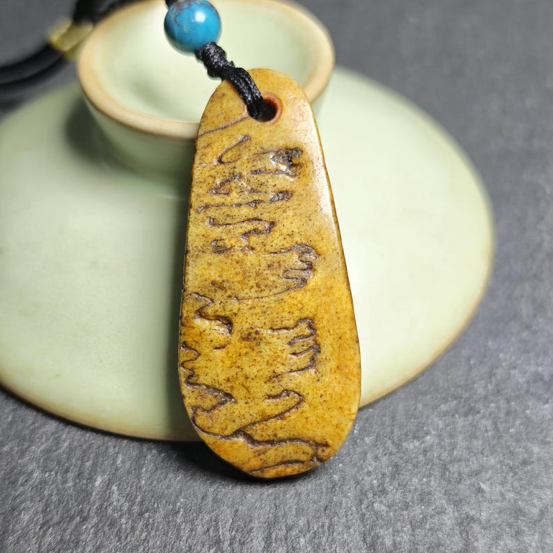 Antique Shield-shaped Kapala Amulet - 46mm - Tibetan Buddhist amulet, view 5