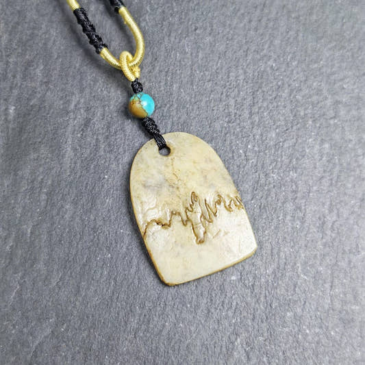 Original Kapala Amulet - Gandhanra Old Tibetan Protective Charm - 37mm - Tibetan Buddhist amulet, front view