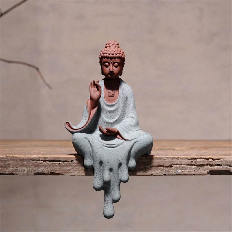 Purple Sand Shakyamuni,Avalokiteshvara,Ksitigarba Buddha Statues - Tibetan Buddhist statue, view 4