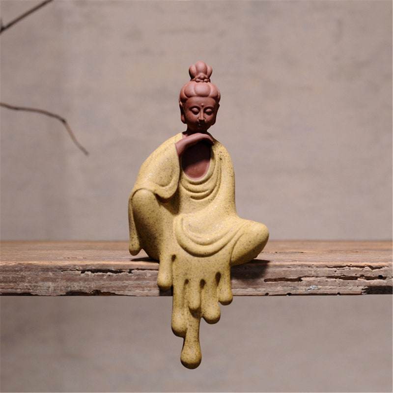 Purple Sand Shakyamuni,Avalokiteshvara,Ksitigarba Buddha Statues - Tibetan Buddhist statue, view 5