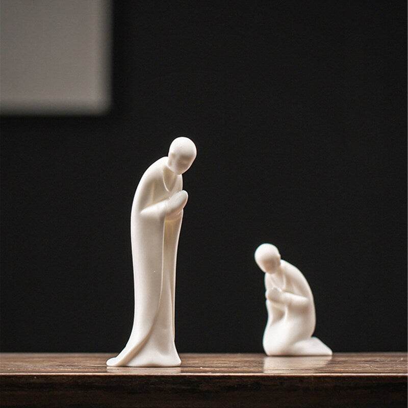 White Porcelain Meditation Buddha Statues - Tibetan Buddhist statue, view 6