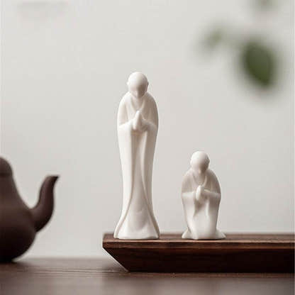 White Porcelain Meditation Buddha Statues - Tibetan Buddhist statue, view 5