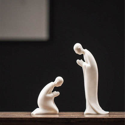 White Porcelain Meditation Buddha Statues - Tibetan Buddhist statue, detailed view