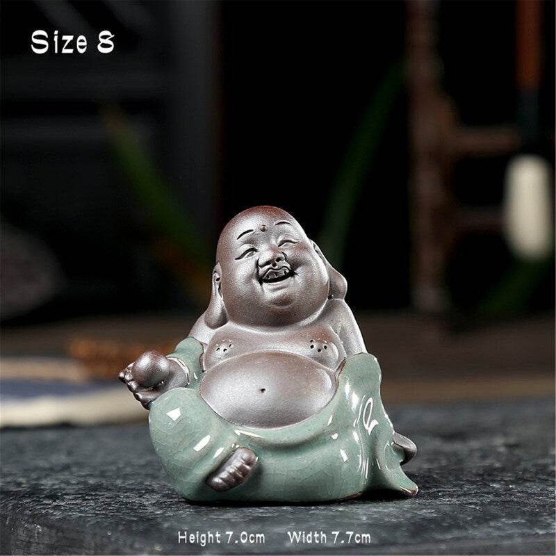 Ge Kiln Shakyamuni,Avalokiteshvara,Ksitigarba Buddha Statue - Tibetan Buddhist statue, view 9
