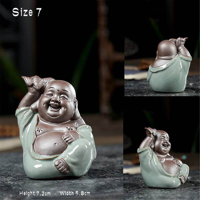 Ge Kiln Shakyamuni,Avalokiteshvara,Ksitigarba Buddha Statue - Tibetan Buddhist statue, view 8