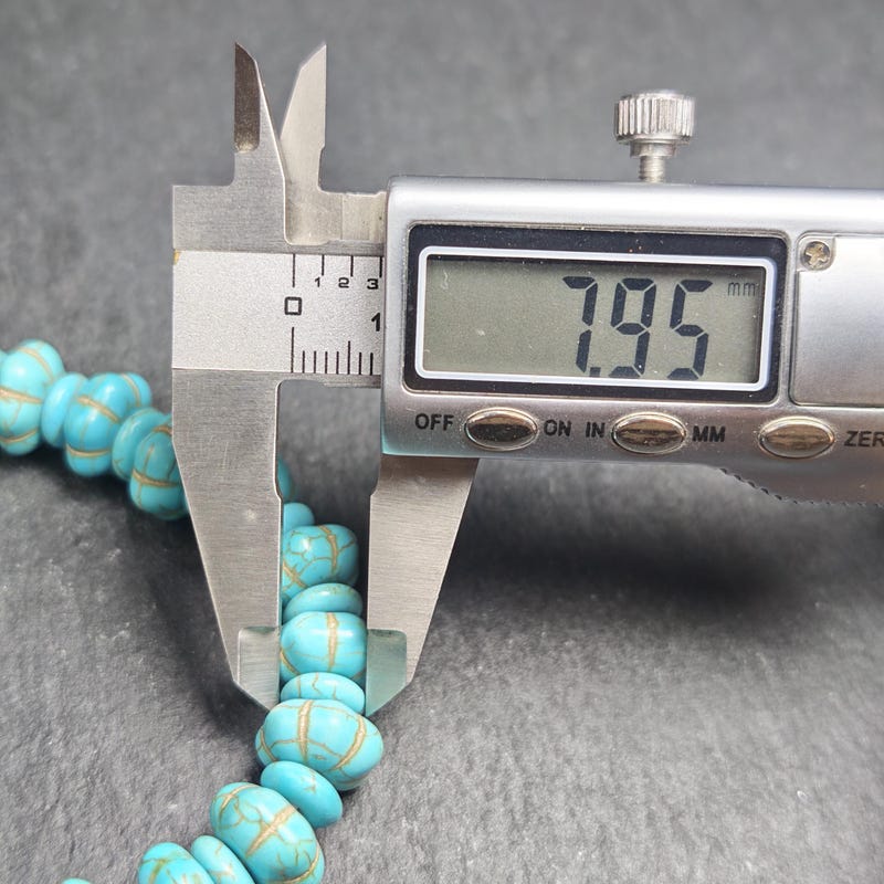 Old Turquoise Bracelet 7.4" Circumference - Tibetan Buddhist art, size reference