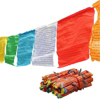 Prayer Flags of Akshobhya Buddha Mantra - Buddha statue, front view