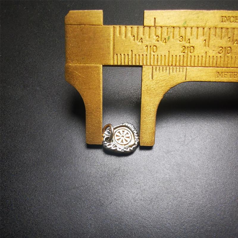Amulet,Wheel Pendant for Prayer Bead 0.43" - Tibetan Buddhist amulet, view 5