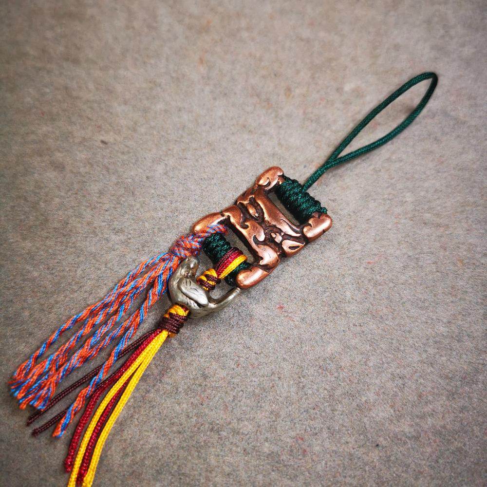 Scripture Book Buckle Amulet Pendant - Tibetan Buddhist amulet, size reference