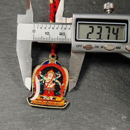 White Mahakala Amulet | Vintage Tibetan Protective Pendant 36mm