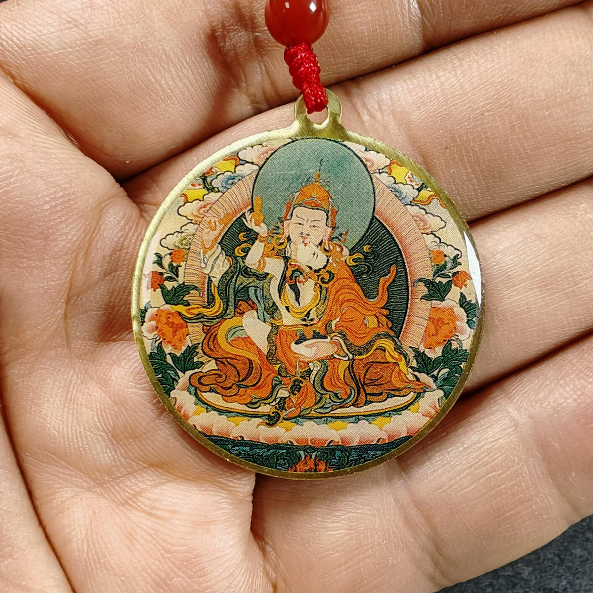 Guru Rinpoche Amulet | Samantabhadra Yab-Yum Protective Pendant | 34mm