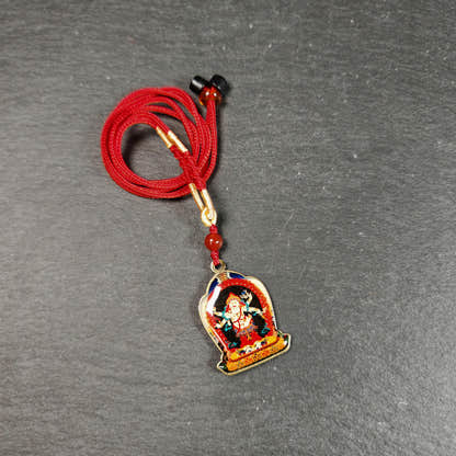 White Mahakala Amulet | Vintage Tibetan Protective Pendant 36mm