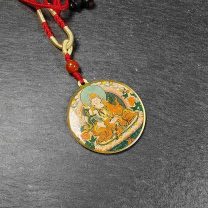 Guru Rinpoche Amulet | Samantabhadra Yab-Yum Protective Pendant | 34mm