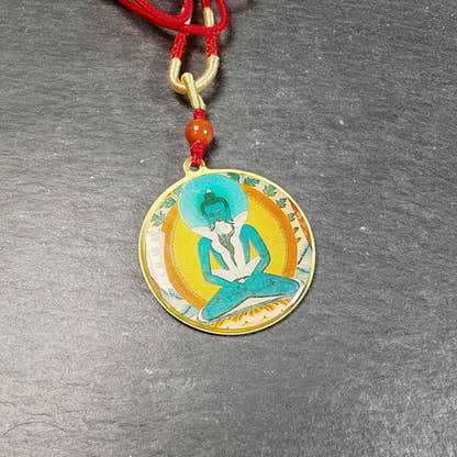 Guru Rinpoche Amulet | Samantabhadra Yab-Yum Protective Pendant | 34mm