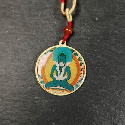 Guru Rinpoche Amulet | Samantabhadra Yab-Yum Protective Pendant | 34mm