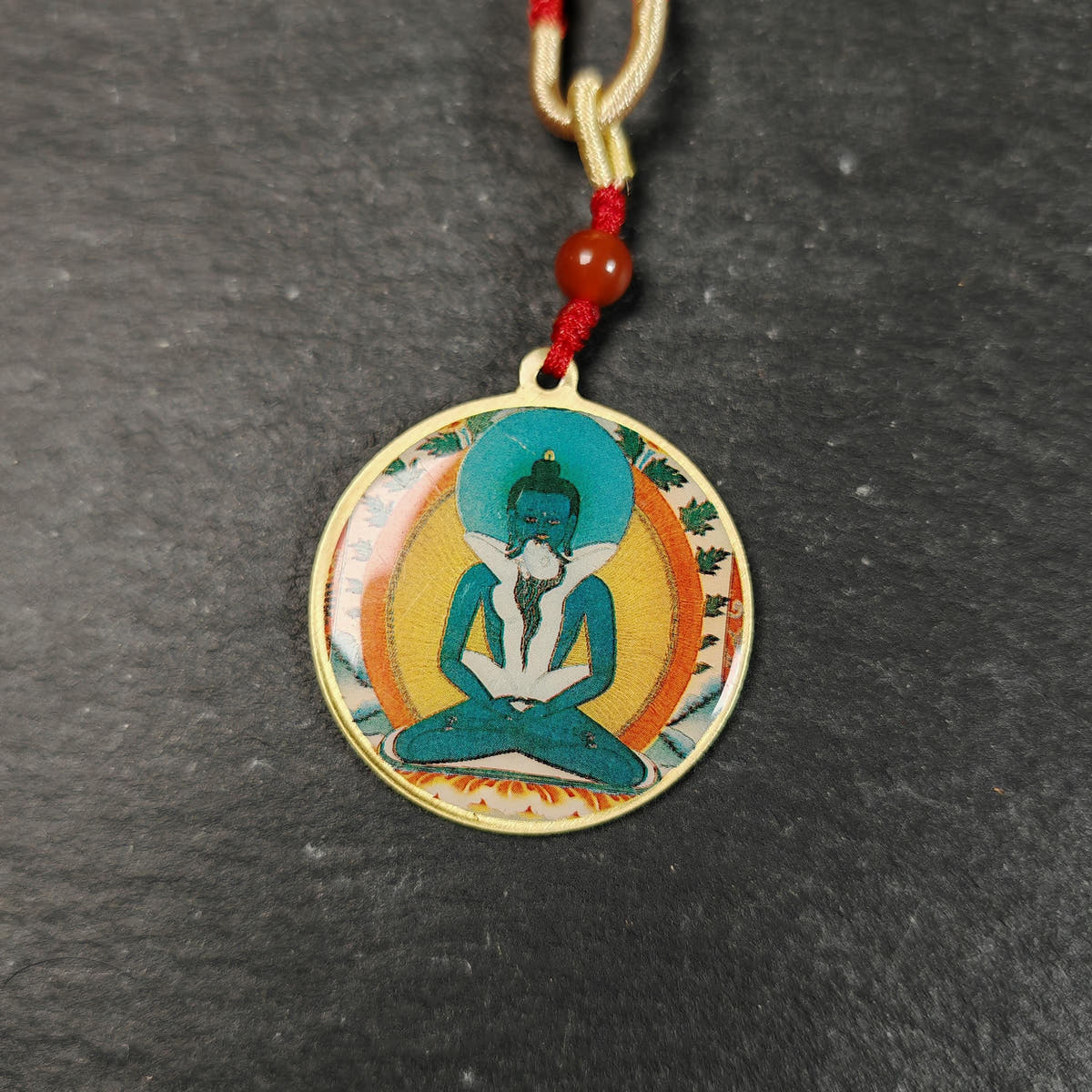 Guru Rinpoche Amulet | Samantabhadra Yab-Yum Protective Pendant | 34mm