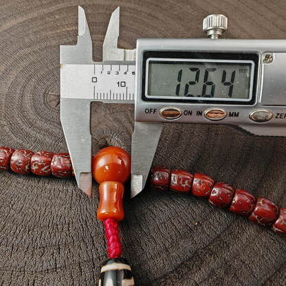 Authentic Tibetan Rudraksha Mala, Old 8mm 108 Prayer Beads Necklace