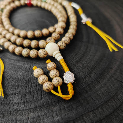 Authentic 7+mm Lotus Seed Necklace Mala: Old Tibetan Rosary 108 Prayer Beads