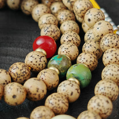Authentic 7+mm Lotus Seed Necklace Mala: Old Tibetan Rosary 108 Prayer Beads