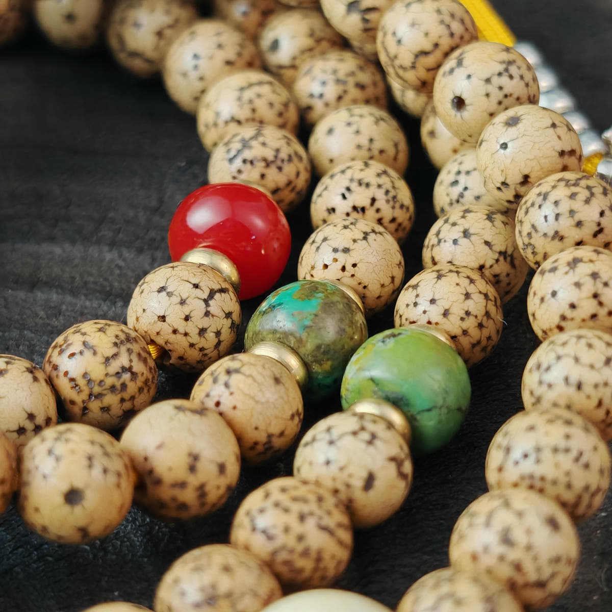 Authentic 7+mm Lotus Seed Necklace Mala: Old Tibetan Rosary 108 Prayer Beads