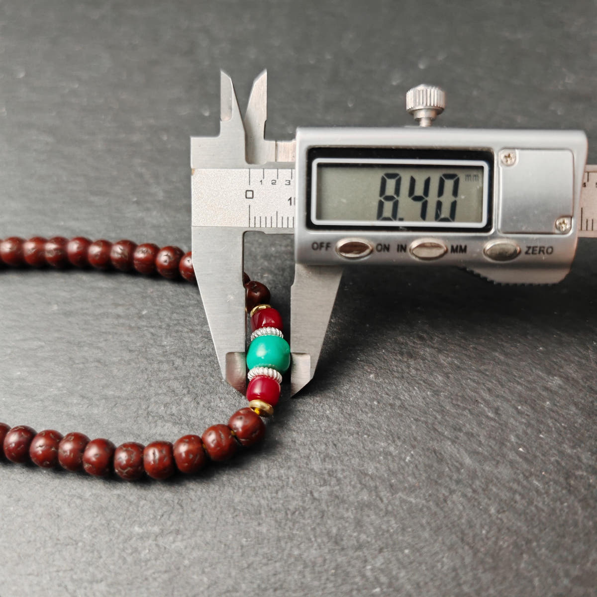 Authentic Tibetan Rudraksha Mala Necklace, Old 7mm 108 Prayer Beads with Conch & Turquoise Treasures