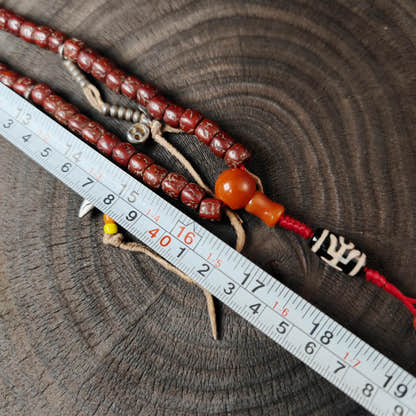 Authentic Tibetan Rudraksha Mala, Old 8mm 108 Prayer Beads Necklace