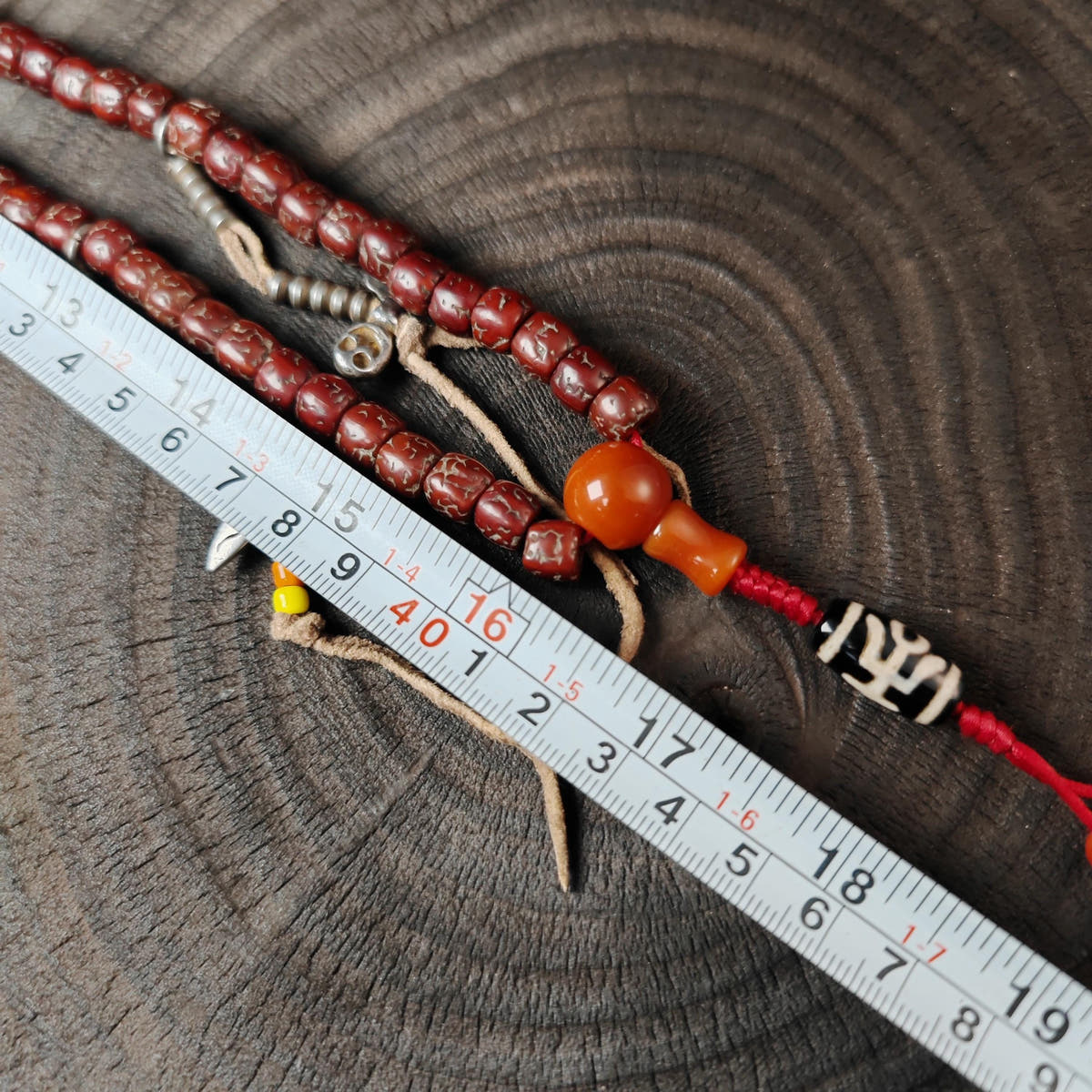 Authentic Tibetan Rudraksha Mala, Old 8mm 108 Prayer Beads Necklace