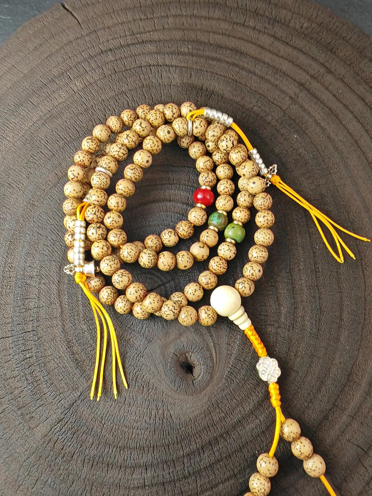 Authentic 7+mm Lotus Seed Necklace Mala: Old Tibetan Rosary 108 Prayer Beads