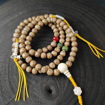 Authentic 7+mm Lotus Seed Necklace Mala: Old Tibetan Rosary 108 Prayer Beads