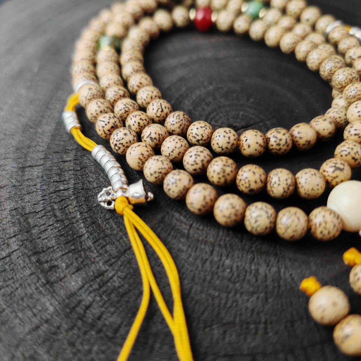 Authentic 7+mm Lotus Seed Necklace Mala: Old Tibetan Rosary 108 Prayer Beads
