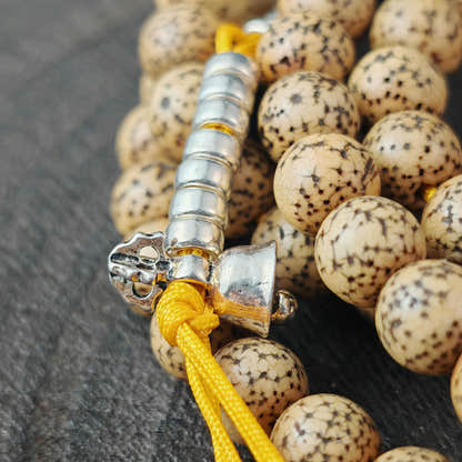Authentic 7+mm Lotus Seed Necklace Mala: Old Tibetan Rosary 108 Prayer Beads