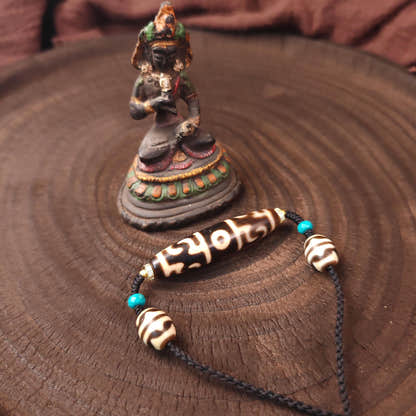 Guru Rinpoche Three Realms Dzi Bead Neckalce 54 × 13 mm