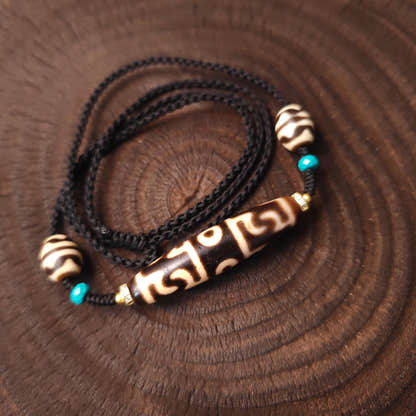 Guru Rinpoche Three Realms Dzi Bead Neckalce 54 × 13 mm