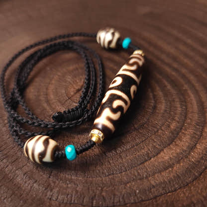 Guru Rinpoche Three Realms Dzi Bead Neckalce 54 × 13 mm