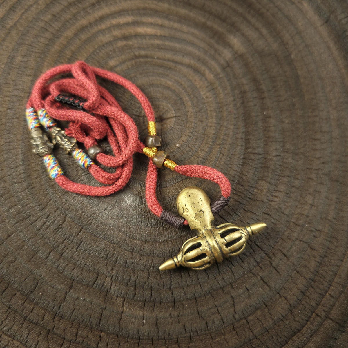 Citipati Skull Vajra Amulet Protective Chram Decades Old - 36×50mm