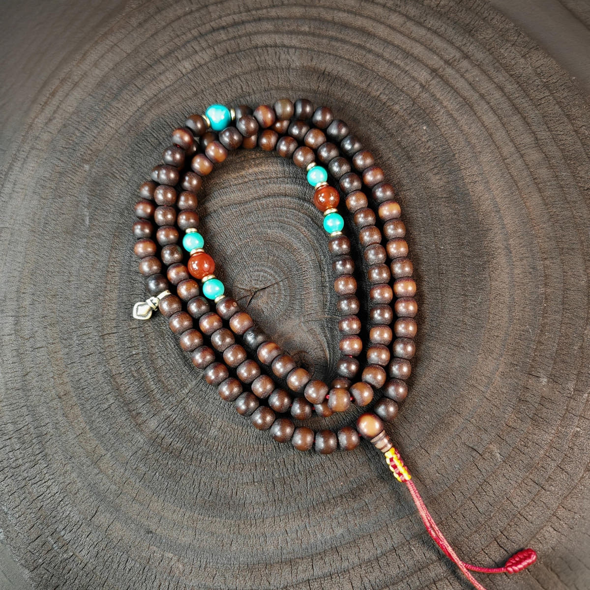 Authentic Old 9mm Bodhi Root Seed Necklace Mala