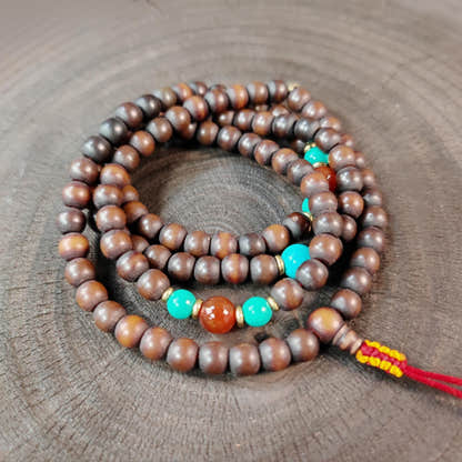 Authentic Old 9mm Bodhi Root Seed Necklace Mala