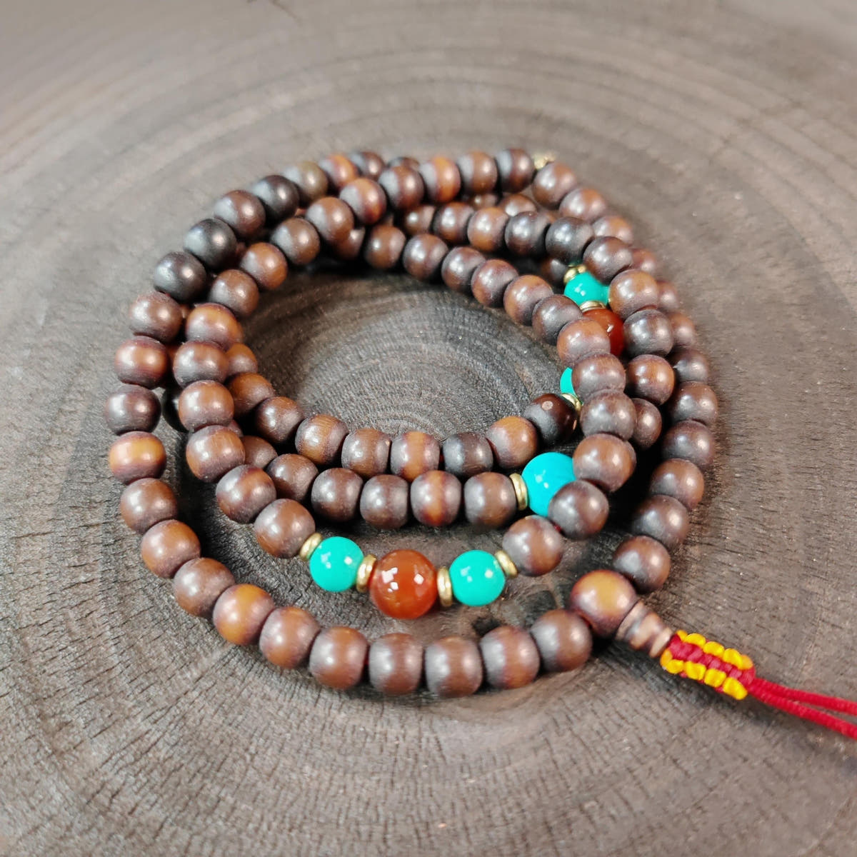 Authentic Old 9mm Bodhi Root Seed Necklace Mala