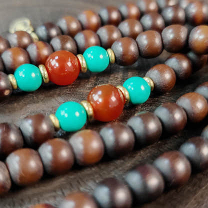 Authentic Old 9mm Bodhi Root Seed Necklace Mala