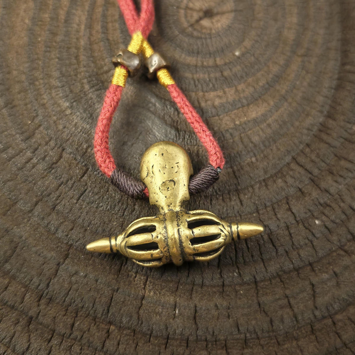 Citipati Skull Vajra Amulet Protective Chram Decades Old - 36×50mm